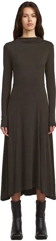 Drape Jersey Jurk - Bruin - Dames