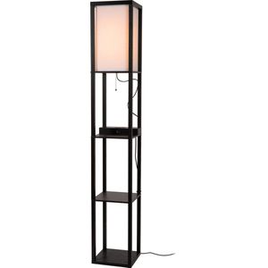 Lucide MENNO Vloerlamp - 1xE27 - Met draadloze oplader - Zwart