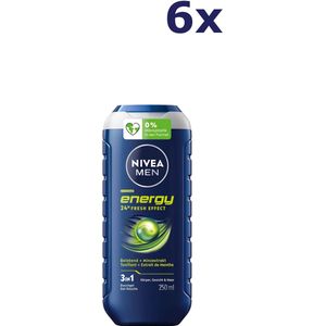 6x Nivea Men Energy Shower Gel 250ml