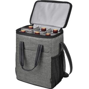 Bastix - Koeltas kleine flessenhouder voor wijn en bier, gevoerde wijnkoeltas met geïsoleerd, handvat en schouderriem, flesmand voor reizen, picknick, ideaal cadeau voor vrouwen en mannen