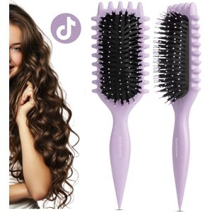 Madero Bounce Brush Curl - Krullenborstel van TikTok - Defining Brush - Define Curl Brush - Haarborstel voor Krullend Haar - Styling Borstel voor Krullen - Curl Brush - Krullen Kam - Lila