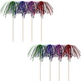 Deco cocktailprikkers set van 20x stuks folie parasols - Ijsjes en taartjes opvrolijken