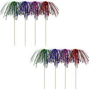 Deco cocktailprikkers set van 20x stuks folie parasols - Ijsjes en taartjes opvrolijken