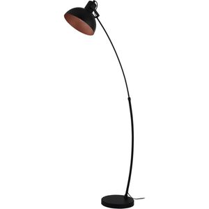 EGLO Jaafra Vloerlamp - Staande lamp - E27 - 158 cm - booglamp - Zwart/Koper