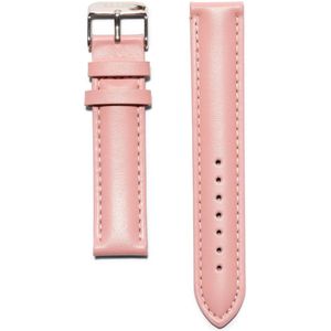 KRAEK Roze Zilver - leren bandje - horlogebandje - 18 mm bandje - Met pushpin