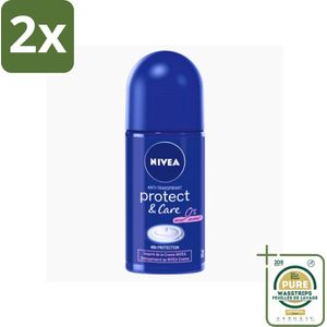 Nivea - Protect & Care - Deodorant - Roll-On - 50 ml - Voordeelverpakking - 2 stuks - Anti-transpirant - Deodorant