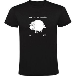 Ben jij al donör? Heren T-shirt - vlees - eten - schaap - donor - kapsalon - halal - snack - grappig