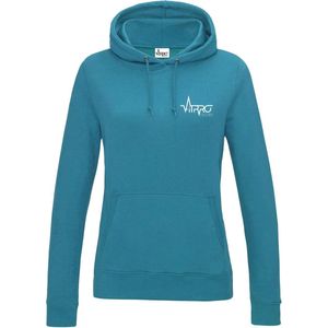 FitProWear  Hoodie Dames - Blauw  - Maat S - Dames  - Trui - Slim Fit - Slim Fit Trui - Getailleerde trui - Trui getailleerd - Sporttrui - Sweater - Hoodie - Katoen / Polyester - Trui Capuchon - Sportkleding -