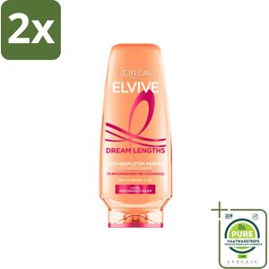 L'Oréal Elvive Dream Lengths Conditioner 200 ml - Voordeelverpakking - 2 stuks - Haar conditioner - Lang haar