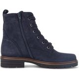 Donkerblauwe Veterboots - Blokhak - Vetersluiting - Praktische Binnenrits