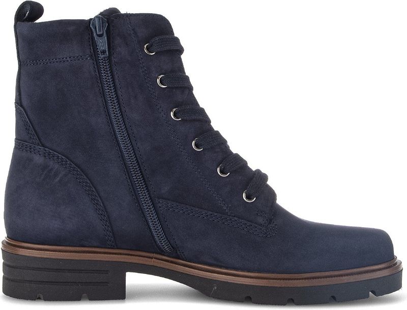 Donkerblauwe Veterboots - Blokhak - Vetersluiting - Praktische Binnenrits