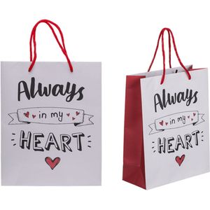 Tasjes Always In My Heart 23cm x 18cm x 8cm 10 Stuks