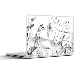 Laptop sticker - 15.6 inch - Jungle - Dieren - Waterverf - Jongens - Meisjes - Kinderen - Kind - 36x27,5cm - Laptopstickers - Laptop skin - Cover