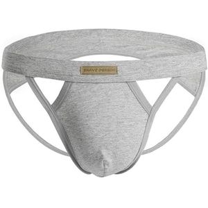 Katoenen Stretch Jockstrap voor Mannen - Sexy G-Strings & Thongs Ondergoed - Grijs, L-XL