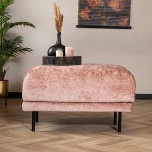 Bronx71® Hocker Denver roze stof chenille