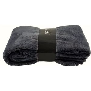 GAEVE Zest Fleece Plaid - 140 x 180 cm - Zacht Teddy Fleecedeken - Zachte Binnenkant - Behoudt Warmte - Stijlvol Design - Wellsoft/Flanel - Antraciet