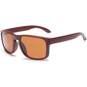 Hidzo Houten Zonnebril Wayfarer Bruin - UV 400 - In brillenkoker