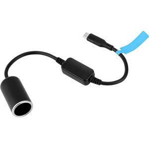 Allecto Plus - USB C auto adapter 12V/18W voor sigarettenaansteker met voedingskabel - auto accessoire voor radardetector, LED verlichting, dashcam en GPS navigatie