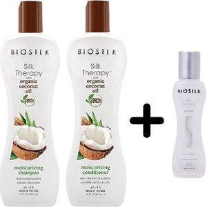 BioSilk Coconut Oil Voordeelset - 2x355ml + Gratis BioSilk Silk Therapy 67ml