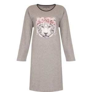 Temptation Dames Nachthemd - Bigshirt - Grijs Melange - Maat S
