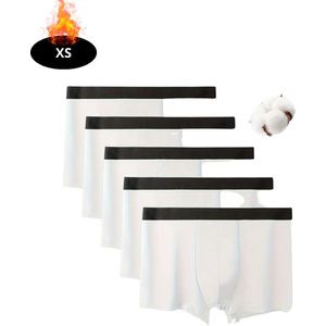 Bovista Onderbroeken Heren - Boxershort - Ondergoed - Boxer - Underwear - Mannen - 5 Pack - Wit - XS