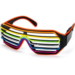 LED shutter bril - Feestartikelen - Lichtgevende bril - Feestbril - Party bril - Regenboog