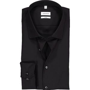 Seidensticker x-slim fit overhemd - zwart (contrast) - Strijkvrij - Boordmaat: 39