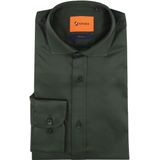 Suitable Satin Overhemd Donkergroen - Maat 39 - Heren - Overhemden Formeel
