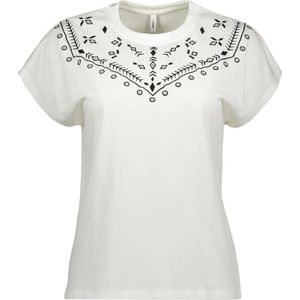 Only T-shirt Onlsaga S/s Capsleeve Top Jrs 15324881 Cloud Dancer/tekla Artw Dames Maat - S