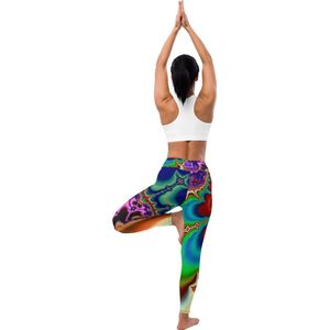 II THE MOON Yoga Legging dames top kwaliteit, wordt per bestelling geprint, gesneden en handgenaaid met unieke originele print ontworpen door MOON