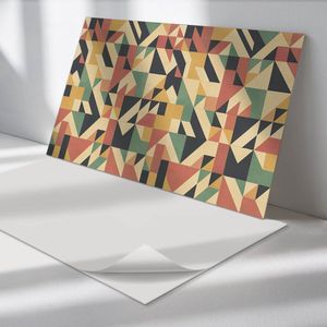 Wallfluent Vinyl Wandpaneel - Abstract geometrisch patroon Wandpaneel PVC - 100 cm x 50 cm - Beige Vinyl Wandpaneel - Set van 1 - Rechthoekig Wandbekleding Vinyl - Abstractie Wandpaneel - Zelfklevend Wandpaneel - Wandpaneel Keuken en Badkamer