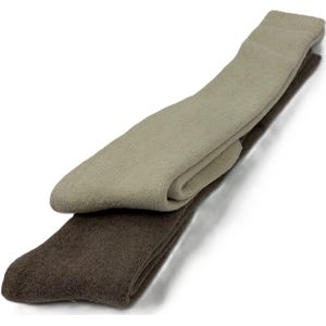 Marco Rossi Alpaca Overknee Kousen - Wintersokken - Warme sokken - Kniekousen - Wollensokken - Thermo sokken - Beige / Bruin - 2 Paar - Maat 35-38