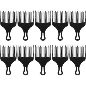 CSGoods - 10-delige Plastic Afro-kamset voor krullend haar - Styling, ontwarren en haarverzorging - Brede kam voor Afro, krullend en golvend haar