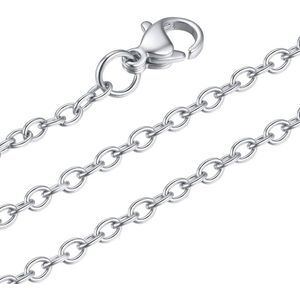 Ankerketting schakelketting in zilver/goud/roségoud/zwart roestvrij stalen roloketting 35 cm-75 cm voor dames - Verjaardag Valentijnsdag Moederdag