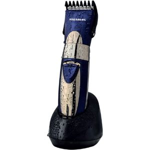 Hausberg HB-64BL Oplaadbare Tondeuse – 220-240 V / VDE-stekker – Roestvrij stalen messen – Blauw / Goud