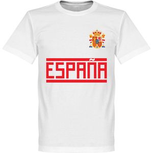 Spanje Team T-Shirt - Wit - 5XL