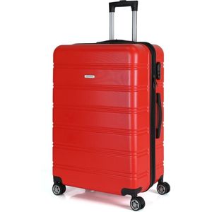 AATravel Royalty Line ® Reiskoffer M - Luxe ABS Trolley - Met Dubbele Wielen - Koffer 67 cm - 360° Spinners - 67 Liter - Rood