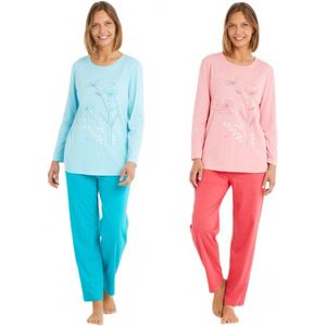 Elastische taillepyjama in effen katoen - set van 2