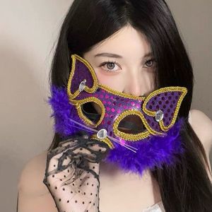 Maskerade masker hol kant masker partij accessoires partij masker, stijl 5 paars