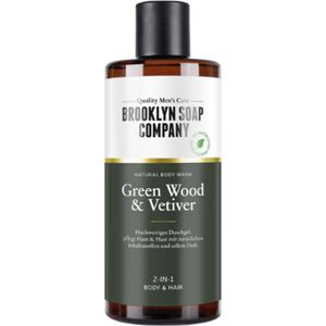 Brooklyn Soap Company - Body Wash Green Wood & Vetiver | 1x 300ml - Een moderne interpretatie van mannelijke sensualiteit