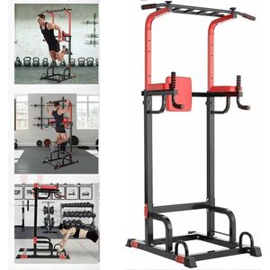 Gran Vida® - Pull-up Rack - Verstelbare Hoogte - Krachttraining - Calisthenics - Stevige Constructie - Pull-ups, Dips, Leg Raises - Zwart