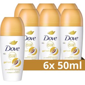 Dove Advanced Care Go Fresh Anti-Transpirant Deodorant Roller - Passion Fruit - 6 x 50 ml - Voordeelverpakking