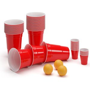 Federer Ultimate Beer Pong feestpakket rode bekers, Shot Cups incl. ballen