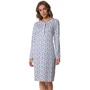 Pastunette dames nachthemd lange mouw - knoopsluiting - Blauw - 52