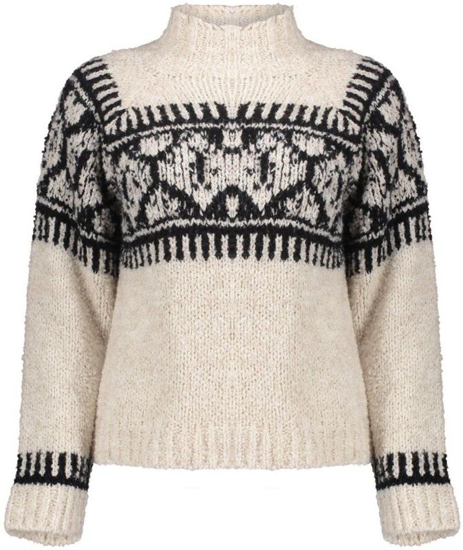 Geisha - 54581 - Gebreide Trui - Sand/Black - Dames