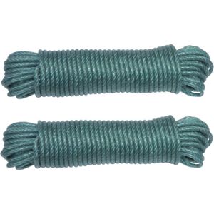 AMIG paracord touw - 2x - 10 meter - D5mm - 110kg - PE/PVC - groen