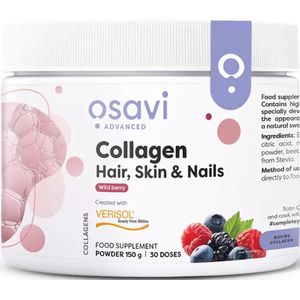 Osavi - Collageen poeder 150 g - voor haar, huid en nagels - salted Wild Berry - 30 doseringen