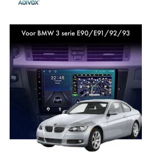 ADIVOX 9 inch geschikt voor BMW 3 Serie E90/E92/E93 Android 14 2GB/32GB 8CORE Carplay/Auto/WiFi/GPS/RDS/DSP/5G/DAB+