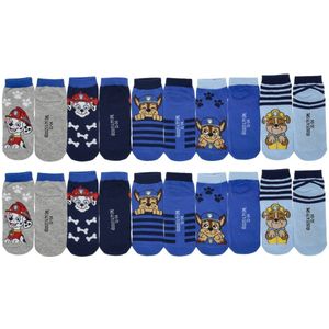 Paw Patrol Sneaker Sokken - Maat 23/26 - 10 Paar - 2 x 5-Pack - Blauw - Jongens