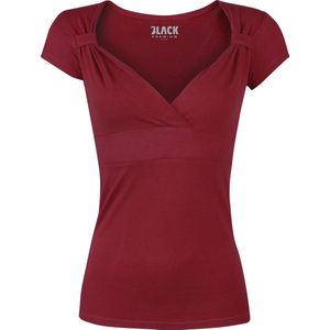 Black Premium by EMP Rood t-shirt met ruches - Dames - S